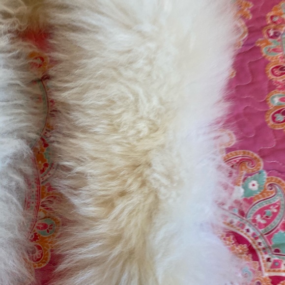 White baby alpaca scarf - Picture 2 of 6